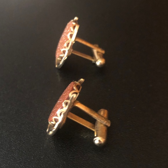 Vintage Sunstone Horseshoe Cufflinks - Picture 2 of 9